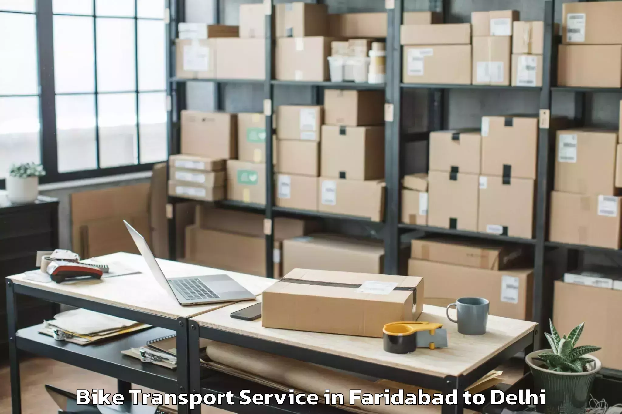 Easy Faridabad to Mgf Metropolitan Mall Delhi Bike Transport Booking